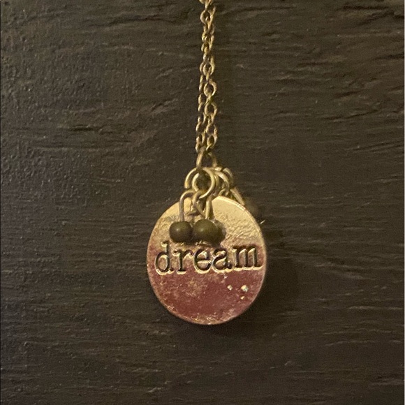 Dream and Faith Double Sided Silver + Green Necklace and Earring Set NWT - Picture 4 of 12